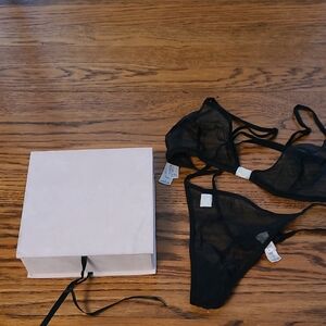 Victoria Secret Elegant Black Lingerie Set In Gift Box